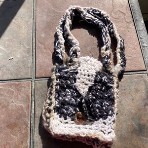 Handmade Crochet Black & White Women’s  Bag